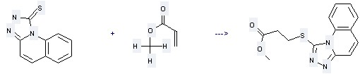 The 3-([1,2,4]Triazolo[4,3-a]quinolin-1-ylsulfanyl)-propionic acid methyl ester could be obtained by the reactants of acrylic acid methyl ester and [1,2,4]Triazolo[4,3-a]quinoline-1(2H)-thione. 